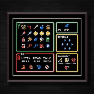 Legend of Zelda - Inventory - Cross Stitch Pattern PDF Instant Download