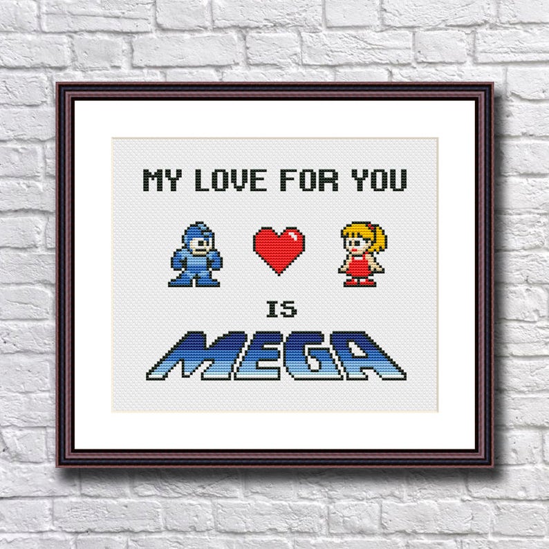 My Love For You is Mega - Megaman Kreuzstichmuster PDF Sofort Download