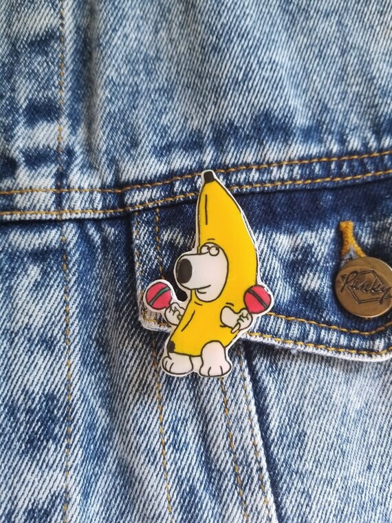 Brian Dog Banana Family Guy Comedy Show Pin Etsy