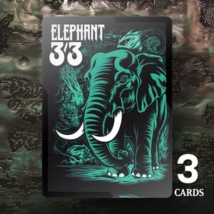 Éléphant 3/3 jeton - 3x cartes - cartes personnalisées MTG, commandant, Edh et Cedh jetons modifiés de haute qualité