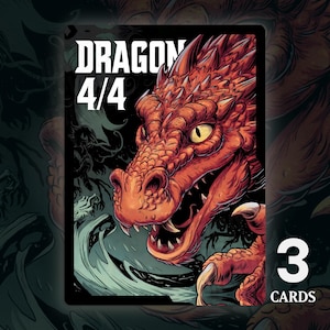 Dragon 4/4 Token - 3x Cards - MTG Custom Cards, Commander, Edh and Cedh High Quality Altered Tokens