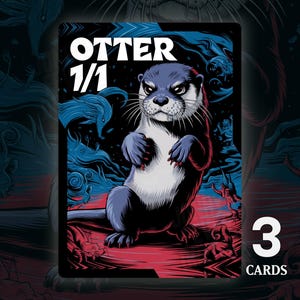 Jeton loutre 1/1 - 3x cartes - cartes personnalisées MTG, commandant, jetons modifiés de haute qualité Edh et Cedh