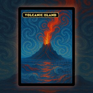 Isla Volcánica - RESERVA - Ficha de Proxy Modificada de Tierra Dual - Cartas Personalizadas de Mtg, Commander, EDH y cEDH Proxies Modificados de Alta Calidad