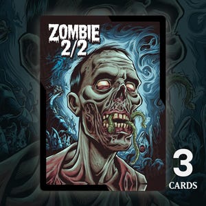 Zombie 2/2 Token - 3x Karten - MTG Custom Karten, Kommandant, Edh und Cedh hochwertige veränderte Token