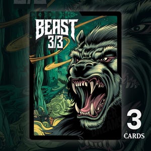 Ficha de Bestia 3/3 - 3 cartas - Cartas personalizadas de MTG, Commander, fichas modificadas de alta calidad de Edh y Cedh