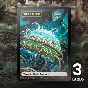 Token do Tesouro (v2) - 3x Cartas - Cartas Personalizadas MTG, Comandante, Edh e Cedh Tokens Alterados de Alta Qualidade