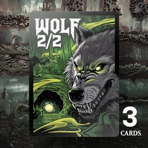 Wolf 2/2 Token - 3x Cards - MTG Custom Cards, Commander, Edh and Cedh High Quality Altered Tokens