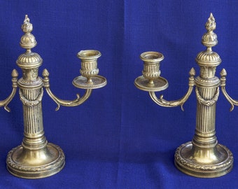 19th Century Neoclassical Bronze Candelabra Pair