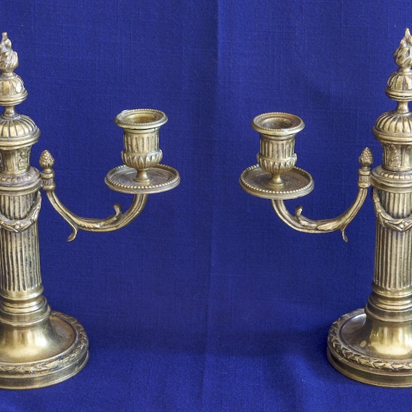 19th Century Neoclassical Bronze Candelabra Pair