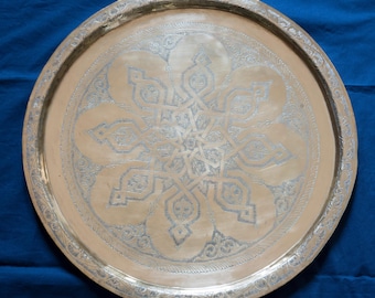 Vintage Moroccan Brass Tray