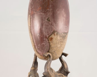 Late 19th Century Indian Lingam Stone and Antique Yoni Libation Cup