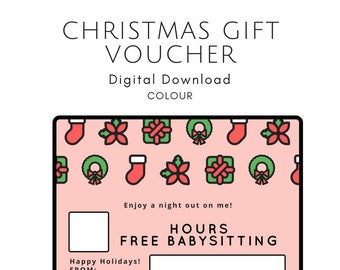 babysitting voucher etsy babysitting coupons