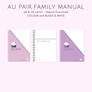 A4 AU PAIR Family Manual Black & White Instant PDF Download image 5