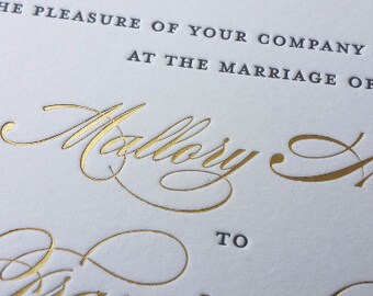 gold foil invitation etsy