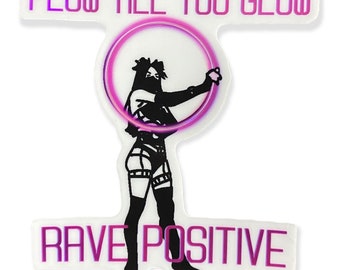 Holographic Hula Hoop Sticker: Rave Festival Flow Arts (3”x3”)