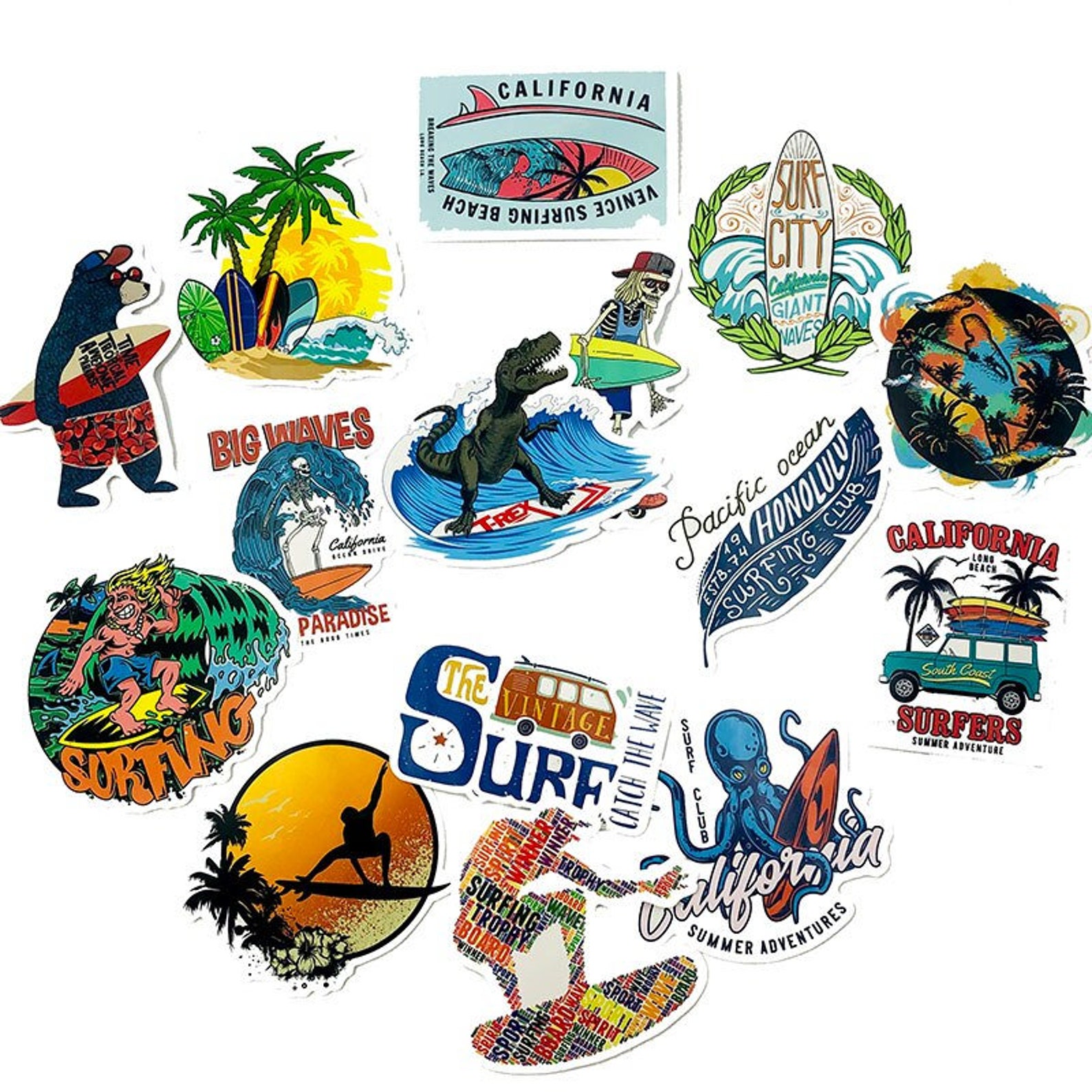 50pcs Beach Surfing Stickers Pack Autocollants pour | Etsy