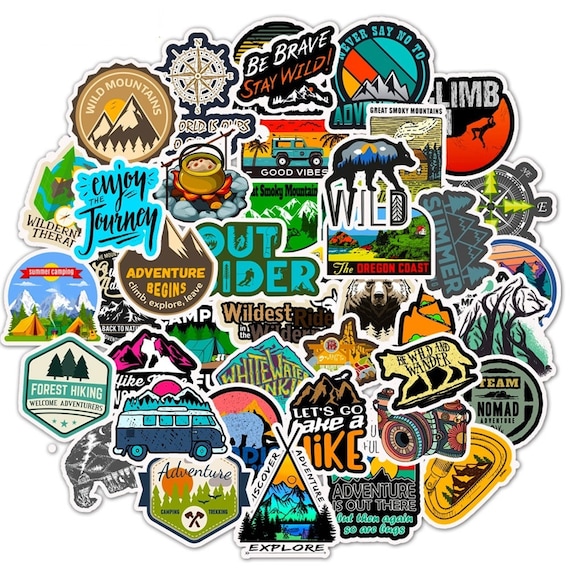 50pcs Outdoor Sticker Camping Outdoor Stickers Fishing Etsy