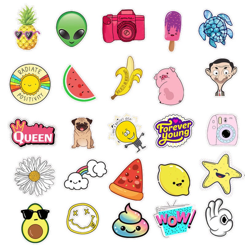 50pcs Cool Girls Graffiti Stickers Stickers for Hydroflask Etsy