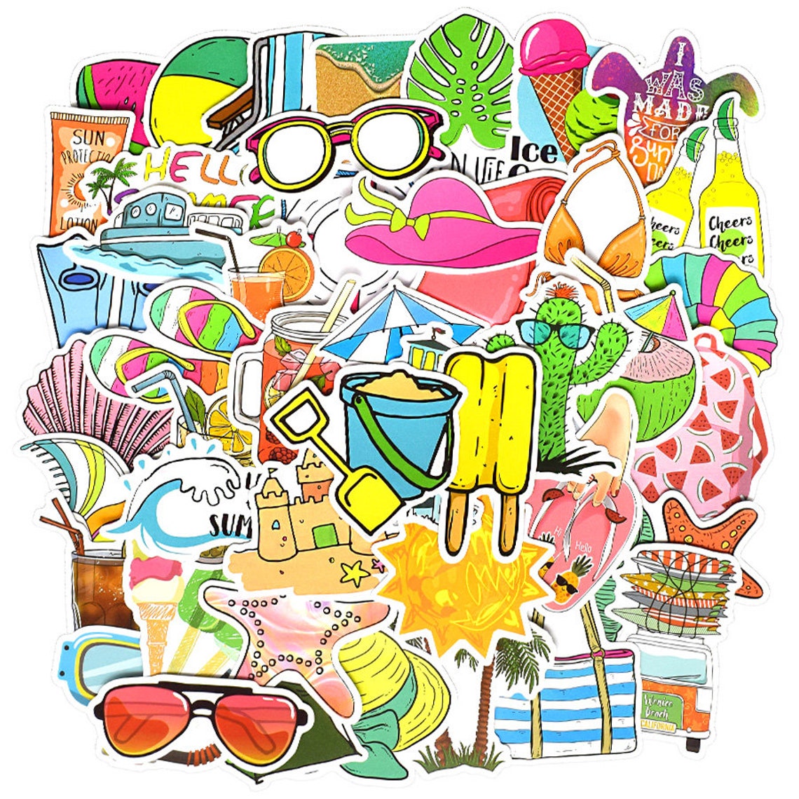 50pcs Summer Beach Stickers Autocollants planificateurs | Etsy