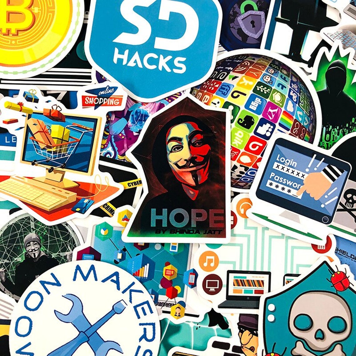 50pcs Computer Hacking Stickers Planner Stickers Laptop Etsy