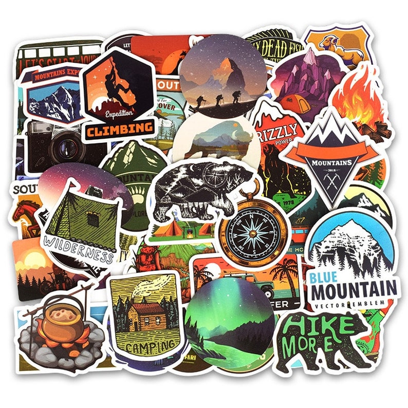 50pcs Outdoor Sticker Camping Outdoor Stickers Fishing Etsy