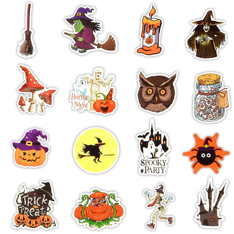 50pcs Funny Halloween Stickers Stickers for Hydroflask Etsy