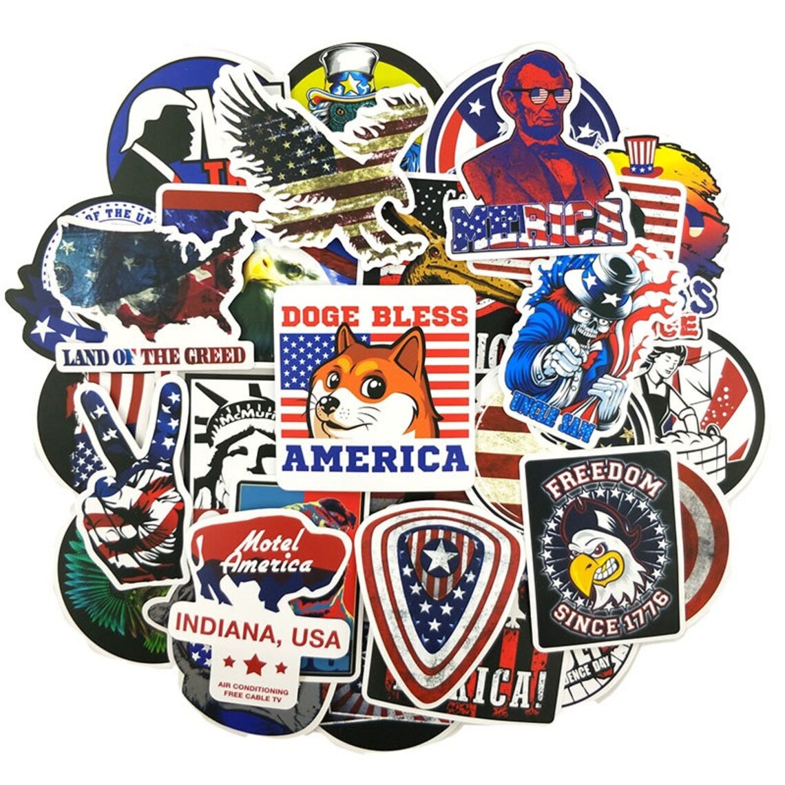 50pcs Proud American Stickers Planner Stickers Laptop Etsy