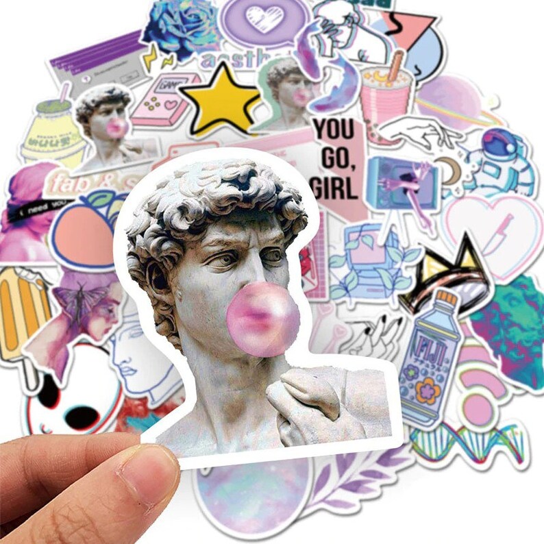Custom Stickers Laptop Stickers Planner Stickers Purple Girls Stickers Sticker Pack Vinyl Stickers 50pcs Cool Mixed Stickers