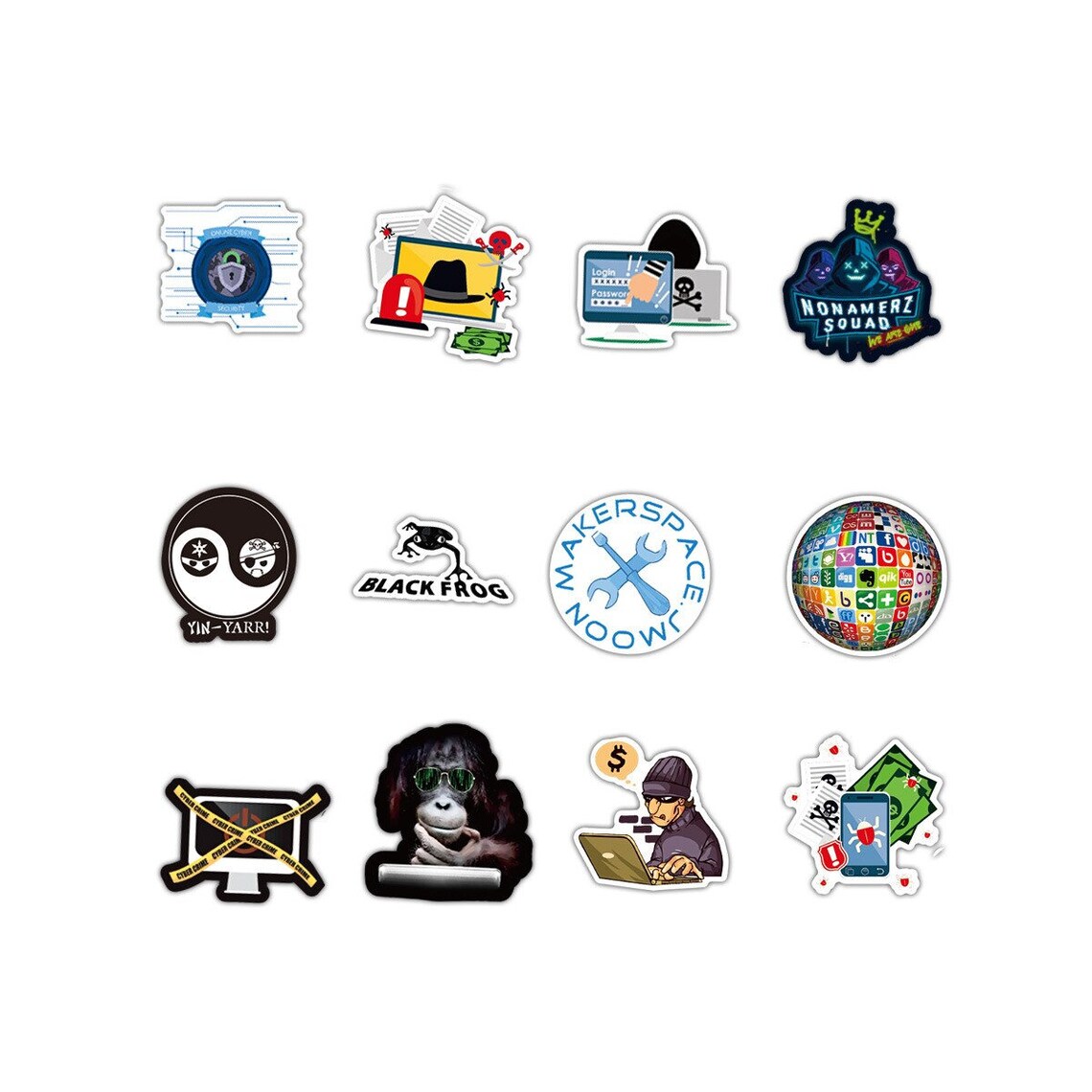 50pcs Computer Hacker Stickers Planner Stickers Laptop Etsy