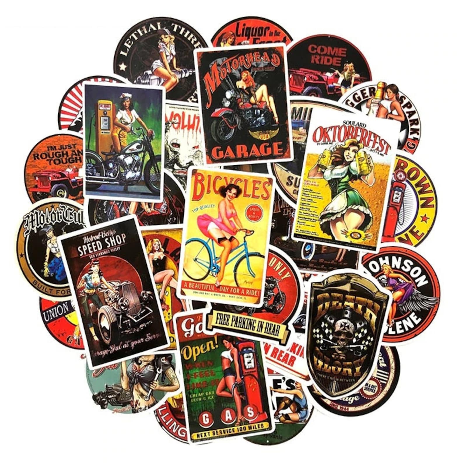 30pcs autocollants biker vintage Autocollants Etsy