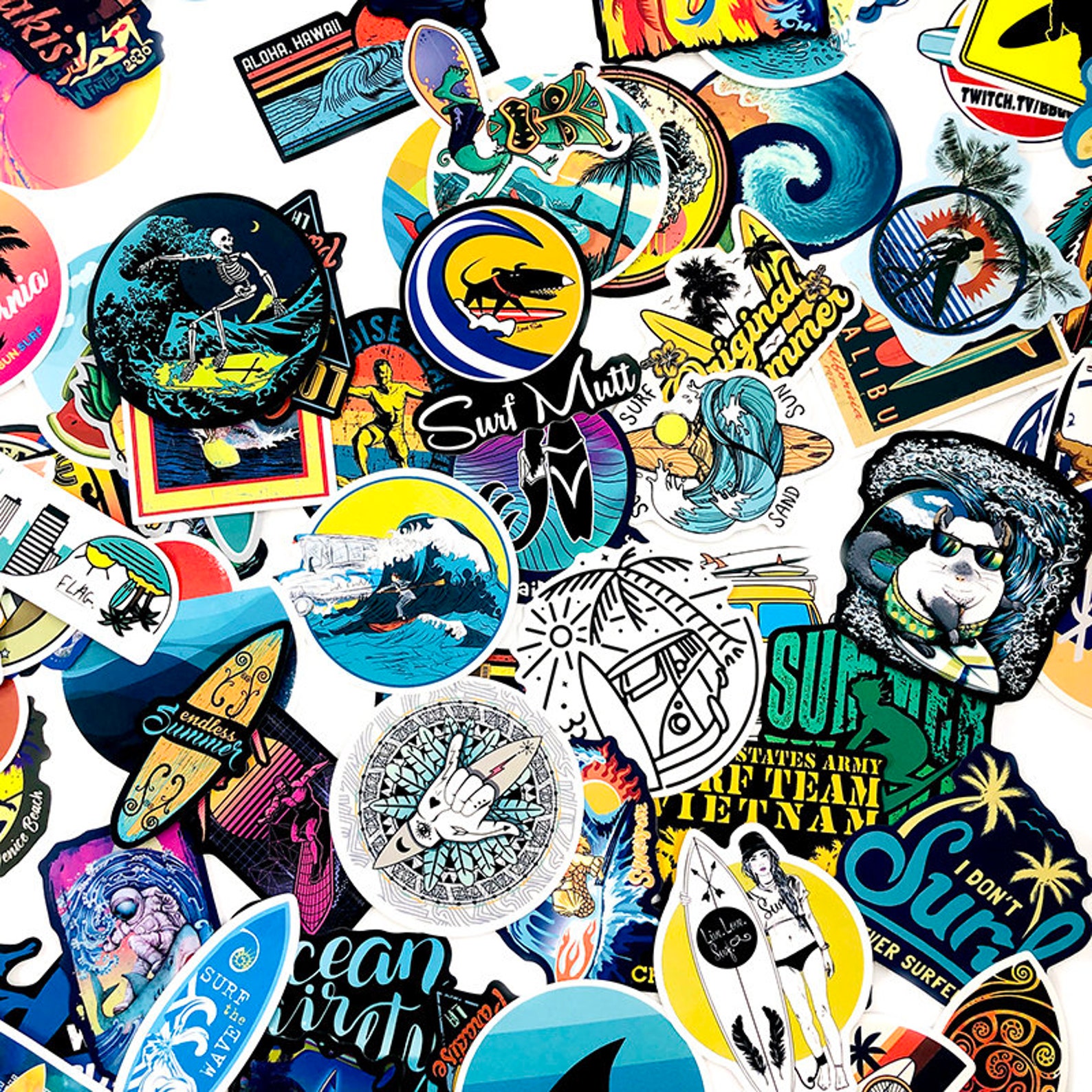 100pcs Beach Surfing Stickers Planner Stickers Laptop Etsy