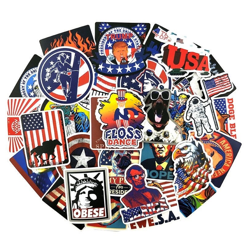 50pcs USA America Stickers Planner Stickers Laptop Etsy