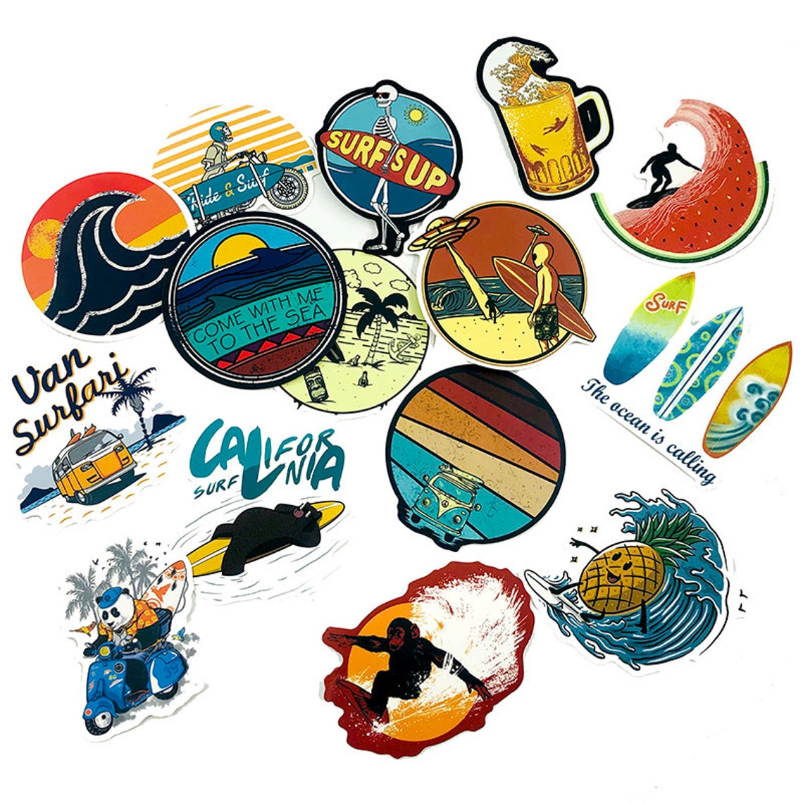 100pcs Beach Surfing Stickers Planner Stickers Laptop Etsy