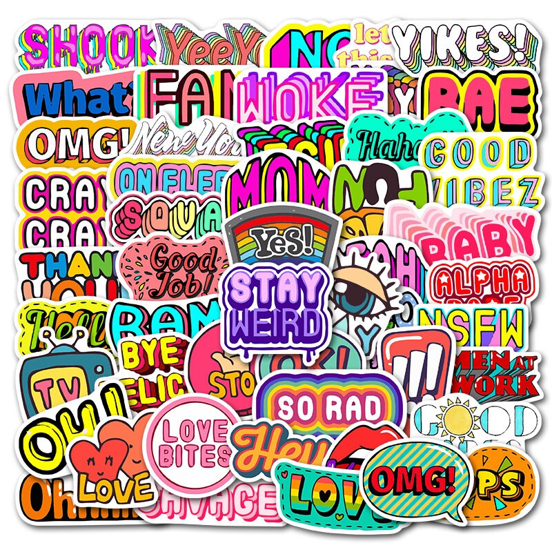 50pcs Funny Sayings Stickers Planner Stickers Laptop Etsy