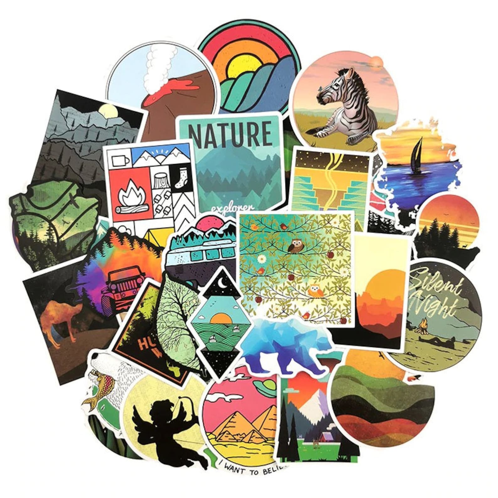 50pcs Outdoor Nature Stickers Planner Stickers Laptop Etsy