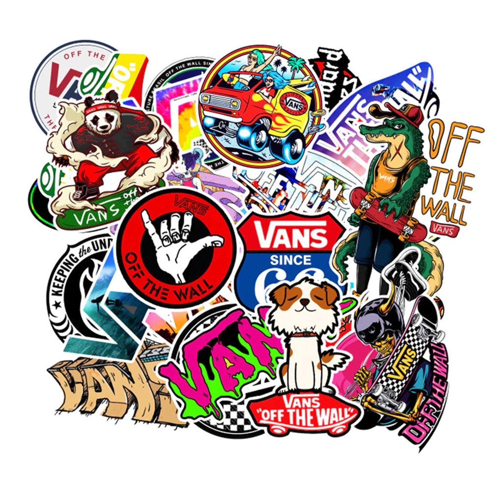 100pcs Skateboarding Stickers Planner Stickers Laptop Etsy