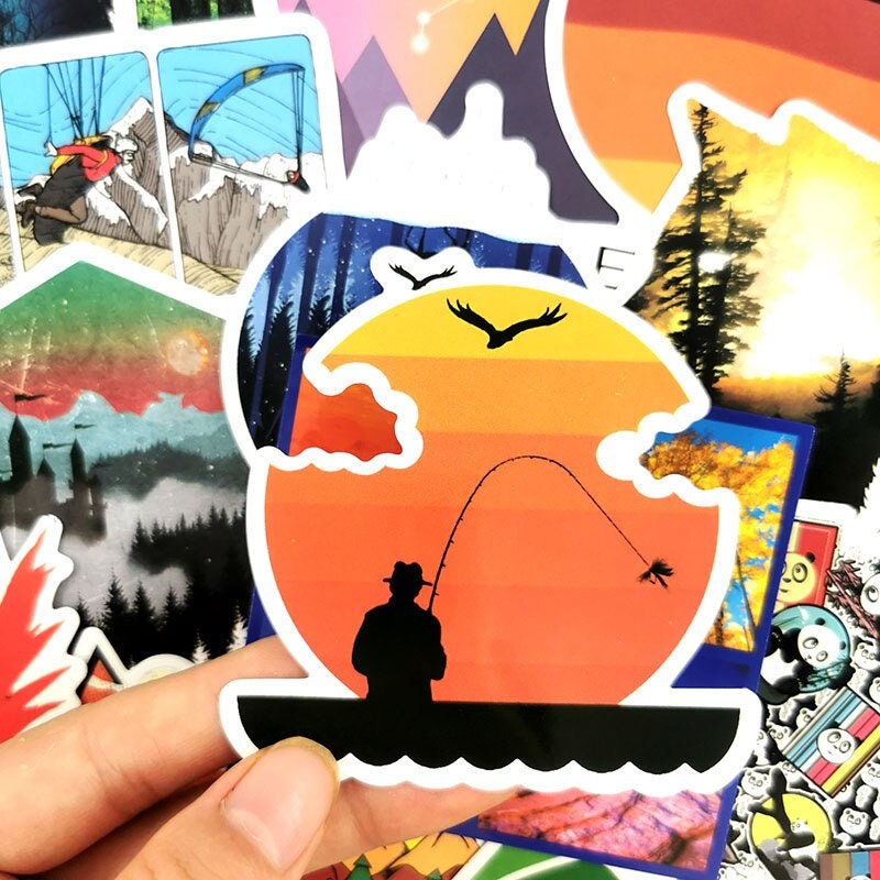50pcs Outdoor Hiking Stickers Planner Stickers Laptop Etsy