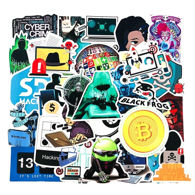 50pcs Computer Hacking Stickers Planner Stickers Laptop Etsy