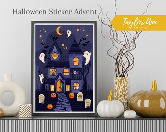 ハロウィンステッカー アドベントカレンダー ハロウィンカウントダウン ハロウィンステッカー ハロウィンカレンダー 10月カレンダー 子供向けハロウィンアクティビティ