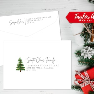 Weihnachten Briefumschlag Adressvorlage Editierbar druckbar Klassisch Formal Elegant Skript Moderne Kalligraphie Sofort Download Hochzeit Stationär