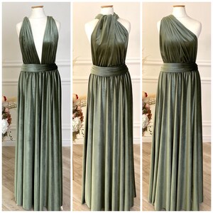 DUSTY SAGE Velvet Infinity Dress Sage Green Bridesmaid Dress - Etsy