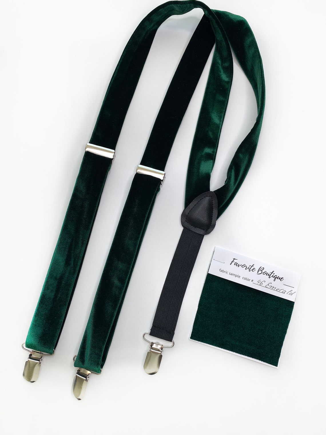 EMERALD GREEN Velvet Suspenders Bow Tie Velvet Green Etsy