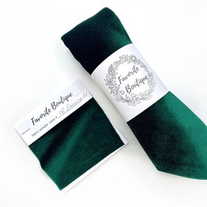 EMERALD GREEN Velvet Tie Pocket Square Suspenders Bow Tie Velvet Green Groomsmen Necktie Velvet Pocket Square Velvet Kids Suspenders