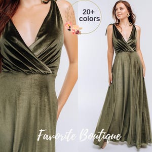 Dusty Sage Velvet Bridesmaid Sleeveless Open Back Dress Deep V-neck Maxi Dress Bridesmaid Gown Custom Tailoring Prom Wedding Dress Plus Size