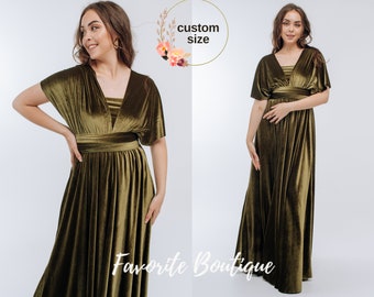 Olive Infinity Velvet Dress Bridesmaid Dress Flower Girl Dress Prom Dress Convertible Dress Wrap Dress Multiway Dress Maternity Dress