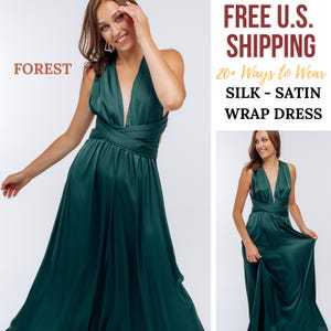 Silk Satin Infinity Dress | Convertible Bridesmaid, Flower Girl, Prom, Maternity, Wedding, Evening, Multiway Wrap Gown for Any Occasion