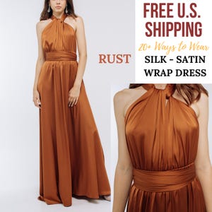 Rust Infinity Silk Dress Bridesmaid Dress Flower Girl Dress Prom Dress Convertible Dress Wrap Dress Multiway Dress Maternity Dress