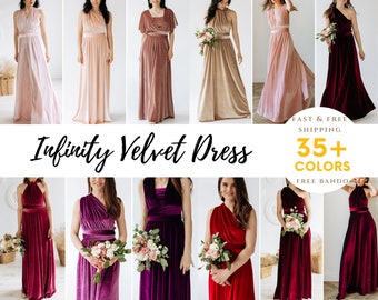 Infinity Velvet Dress Bridesmaid dress Flower Girl Infinity Dress Prom dress Convertible Dress Wrap Dress Multiway Dress Mother of the bride