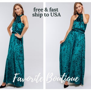 Teal Infinity Velvet Dress | Multiway Bridesmaid, Flower Girl, Prom, Wrap & Maternity Dress - Versatile And Elegant Fashion