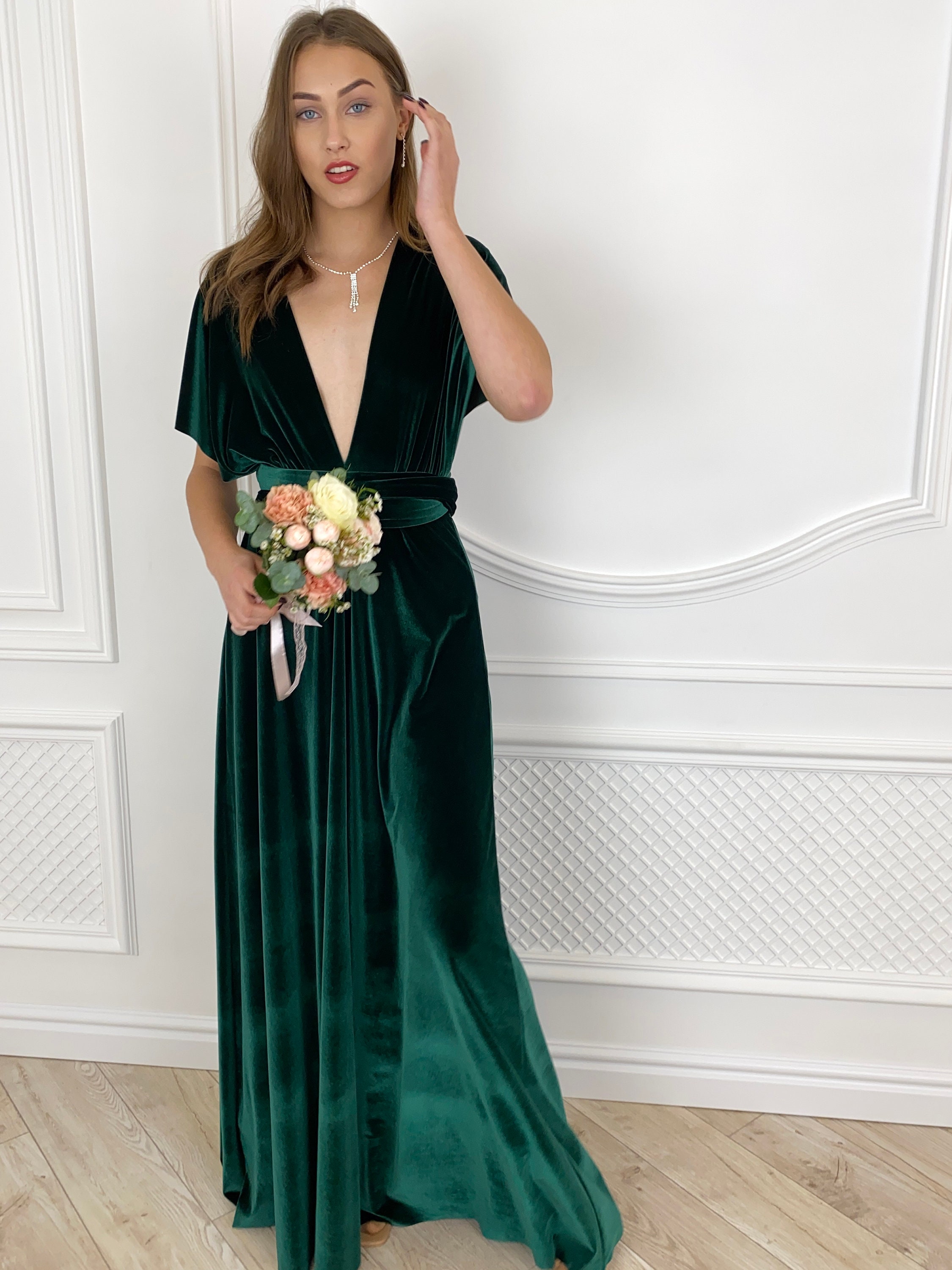 forest green bridesmaid robes